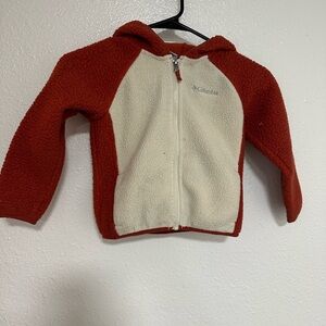 Columbia Kids' Red and White Fleece Hoodie
